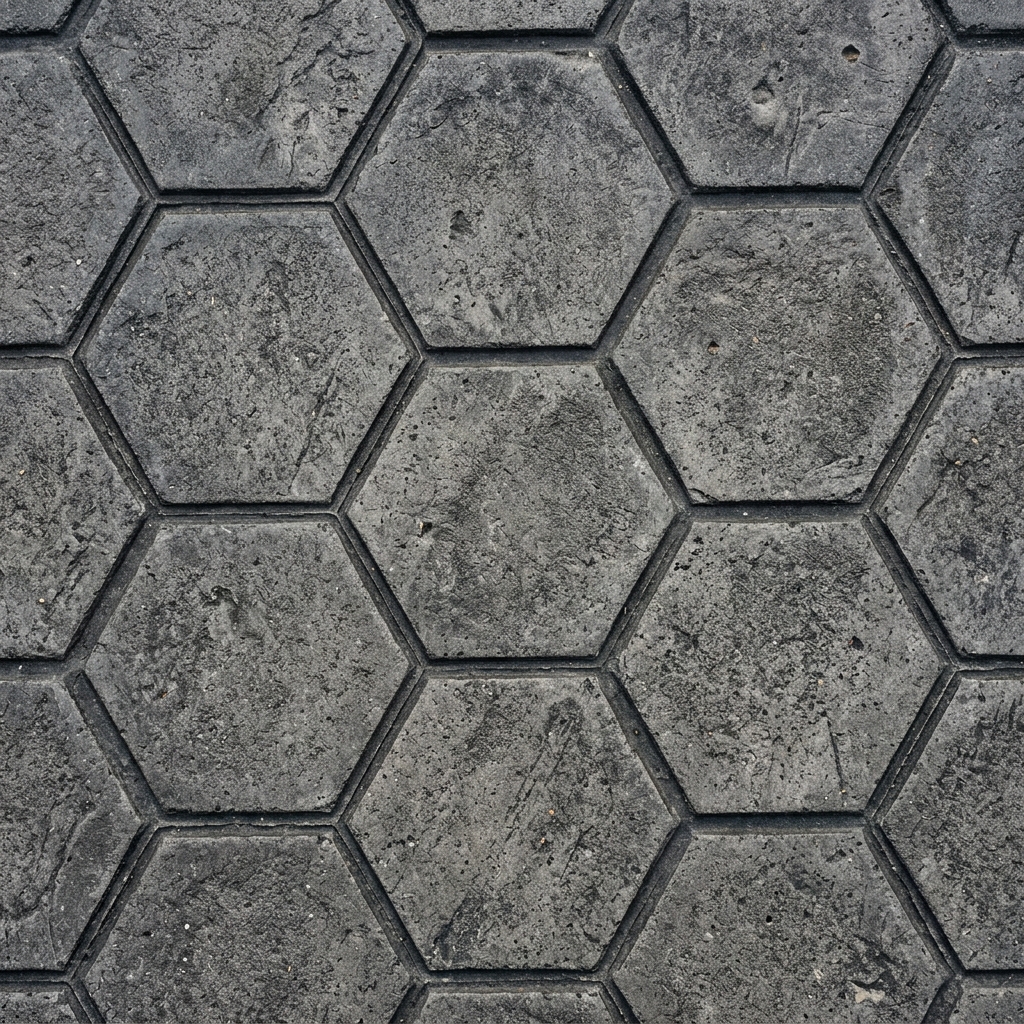 Molde hexagonal hormigón impreso